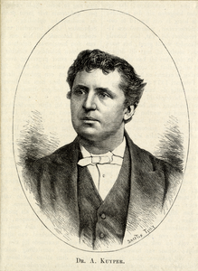 105438 Portret van A. Kuyper, geboren 1837, hervormd predikant te Utrecht (1867-1870), overleden 1920. Borstbeeld van ...